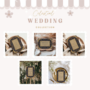 Mitternachts-Himmels-Barock-Hochzeit Save The Date