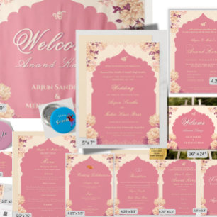 Poster Panneau de bienvenue élégant pour mariage sikh   A