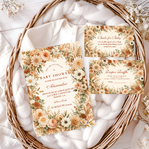 Invitation Baby Shower Bohème Automnal Intemporel
