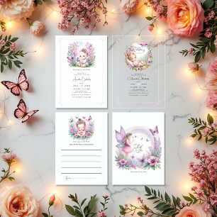 Carte Conseil Fée et papillon Jardin Fbattage Baby shower d'amou