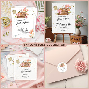 Reise von Miss zu Vintagem Brautparty Runder Aufkleber