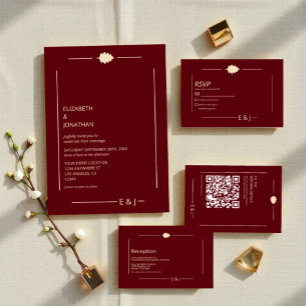 Carte D'accompagnement Réception de mariage automnal en Bourgogne