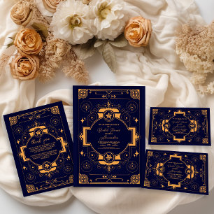 Invitation Élégante Fête des mariées céleste