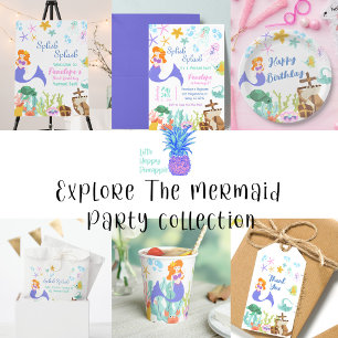 Mermaid Affiche de bienvenue fête d'anniversaire