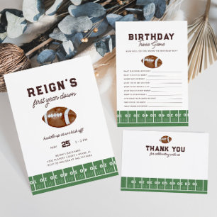 Carte De Remerciements Football garçon 1er anniversaire Touchdown