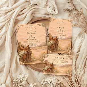 Rustikale Western-Ranch-Hochzeit Dankeskarte