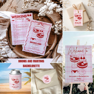 Bikinis und Martinis Bachelorette Serviette