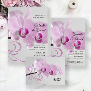 Rosa Orchid Elegance Wedding RSVP Response Card