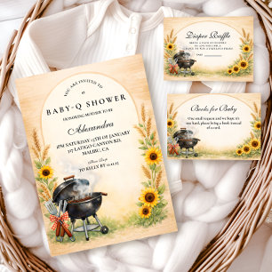 Invitation Baby Shower Fleur de Tournesol Rustique