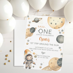 Serviette En Papier "Space Adventure Watercolor Premier anniversaire