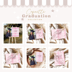 Rosa Coquette Bow Abschluss Dankeskarte