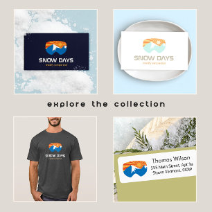 Skier Schneeschuhe Skifahren Berg T-Shirt