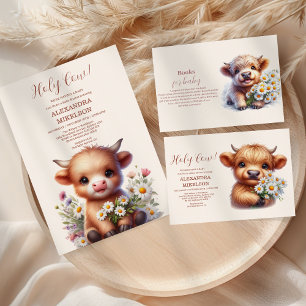 Gobelets En Papier Boho Holy Cow Highland Cow Baby shower