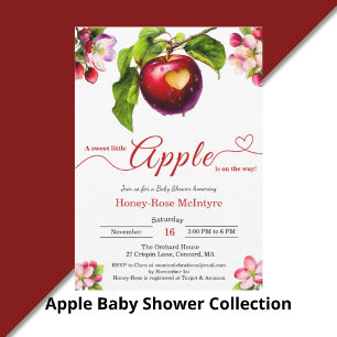 Ein kleiner Apfel ist unterwegs   Herbst-Baby-Part Einladung