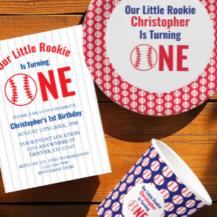 Invitation Rookie Baseball 1er anniversaire