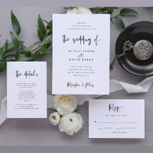 Invitation Mariage noir et blanc moderne