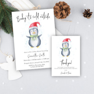 Pinguin - Babydusche Buchzeichen Runder Aufkleber