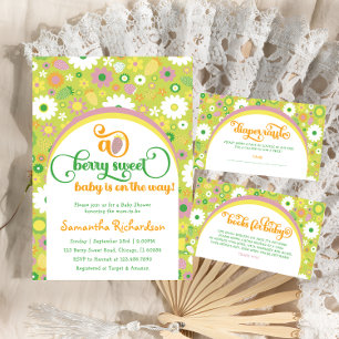 Strawberry Floral Baby Dusche Einladung