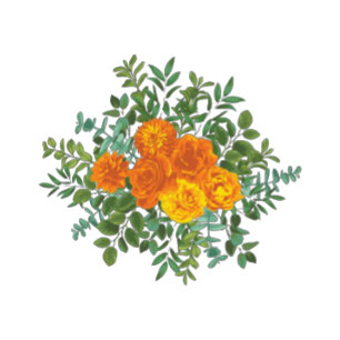 Orange Peony & Rose Floral Wedding Einladung