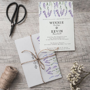 Invitation Élégant pays Lavender Mariage