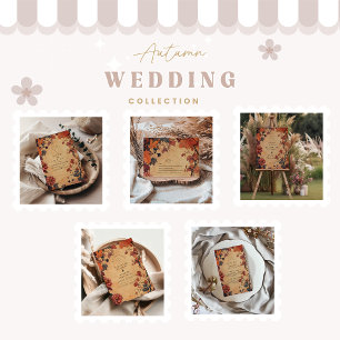 Rustikale Herbstblütenhochzeit RSVP Karte