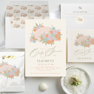 Sachets En Papier Parapluie floral moderne Baby shower coloré