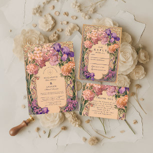 Save The Date Mariage Floral Art Nouveau