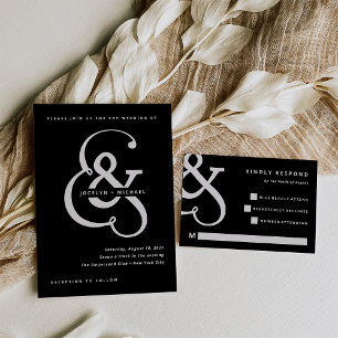 Whimsischer Ampersand   Sage Green Wedding All In One Einladung