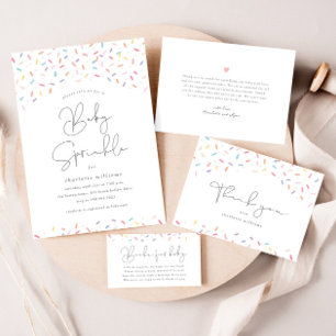 Invitation Douce Baby Shower aux Sprinkles Arc-en-Ciel