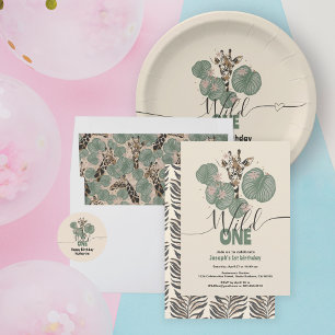 Wild One Safari Giraffe Tier Geburtstag Baby T-shirt