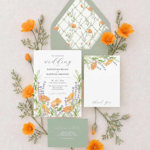 Faire-part de mariage avec code QR unique Floral