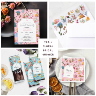 Serviette En Papier Thé à la Fête Rose Florale Jardin Mariage