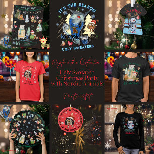 Ugly Sweater Christmas Party Nordic Animals Tasche