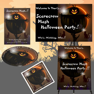 Kids Scarecrow Mash Halloween-Party Runder Pappuntersetzer