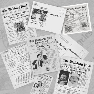 Éventail Programme de mariage photo de journal unique