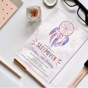 Dreamcatcher Slumber Party Einladung zum Geburtsta