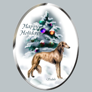 Saluki Weihnachtsgeschenke Feiertagskarte