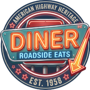 Diner Roadside Eats Vintage-Neon-Wanduhr Uhr