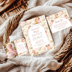 Feen 1. Geburtstag Verzauberter Garten Dankeskarte