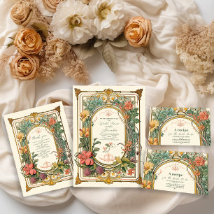 Foto Vintages florales Jugendstil-Brautparty Dankeskarte