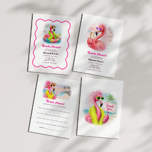 Invitation Week-end de célibataire Flamingo Beach Please