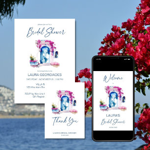 Invitation Bougainvillea Douche nuptiale à thème méditerranée