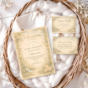 Märchenhafter Vintage-Garten-Baby-Shower Einladung