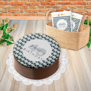 Lila Blaubeeren Wasserfarben Handlackiert Geschenkpapier