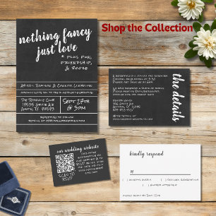 Nichts Extravagant, nur Liebe Lässige Chalkboard All In One Einladung