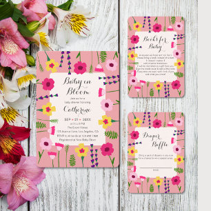 Carte D'accompagnement Baby In Bloom Colorful Floral Livres Pour Bébé