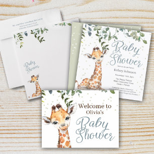 Invitation Jungle Safari verdure Giraffe Baby shower