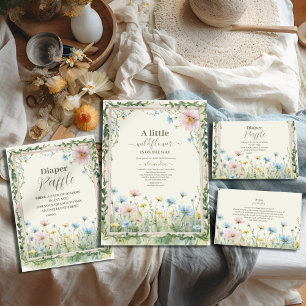 Eine kleine Wildblume Girl Babydusche Pappteller