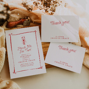 Invitation Pincez-Moi, j'ai Deux Ans Vintage Rose Homard 2e A