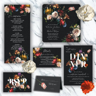 Invitation Rembrandt Automne Automne Floral Dark & Moody Mari